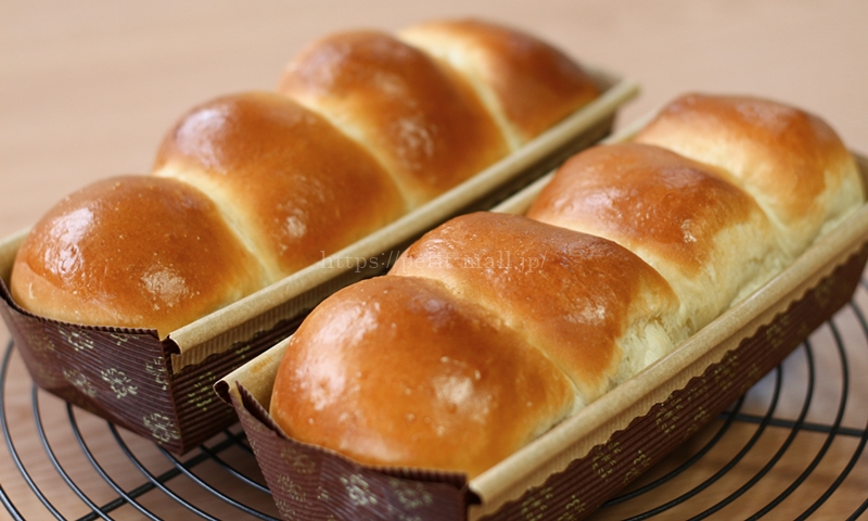 紙製パウンドケーキ型で焼く4連ちぎりパンのレシピ